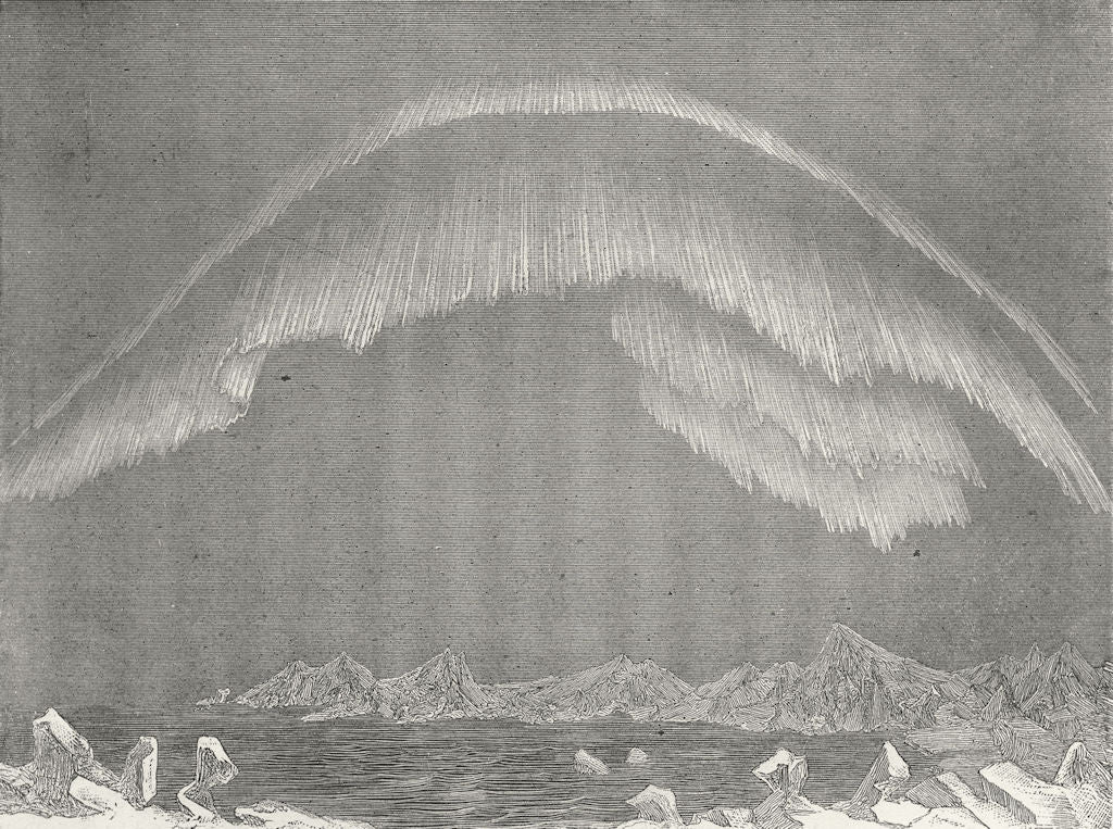 POLAR REGIONS. Day's sport, Sea. Aurora, Basin 1880 old antique print picture
